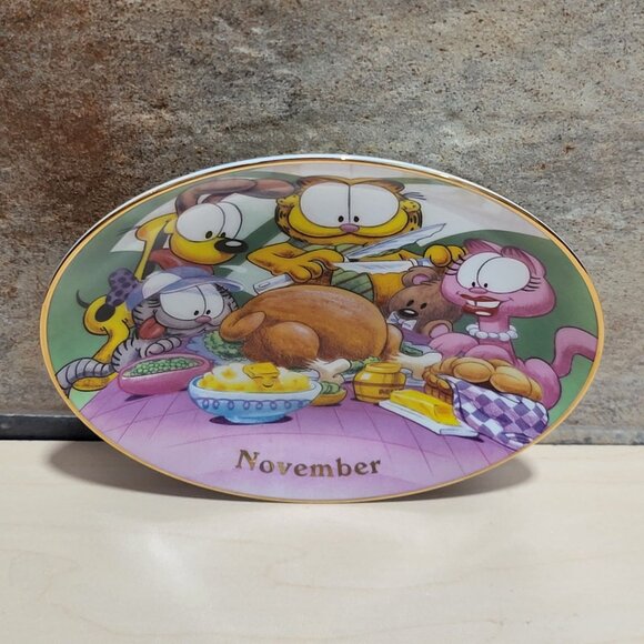 Garfield Calendar November Plate Jim Davis Plate No A 1444 Danbury Mint - Picture 5 of 14